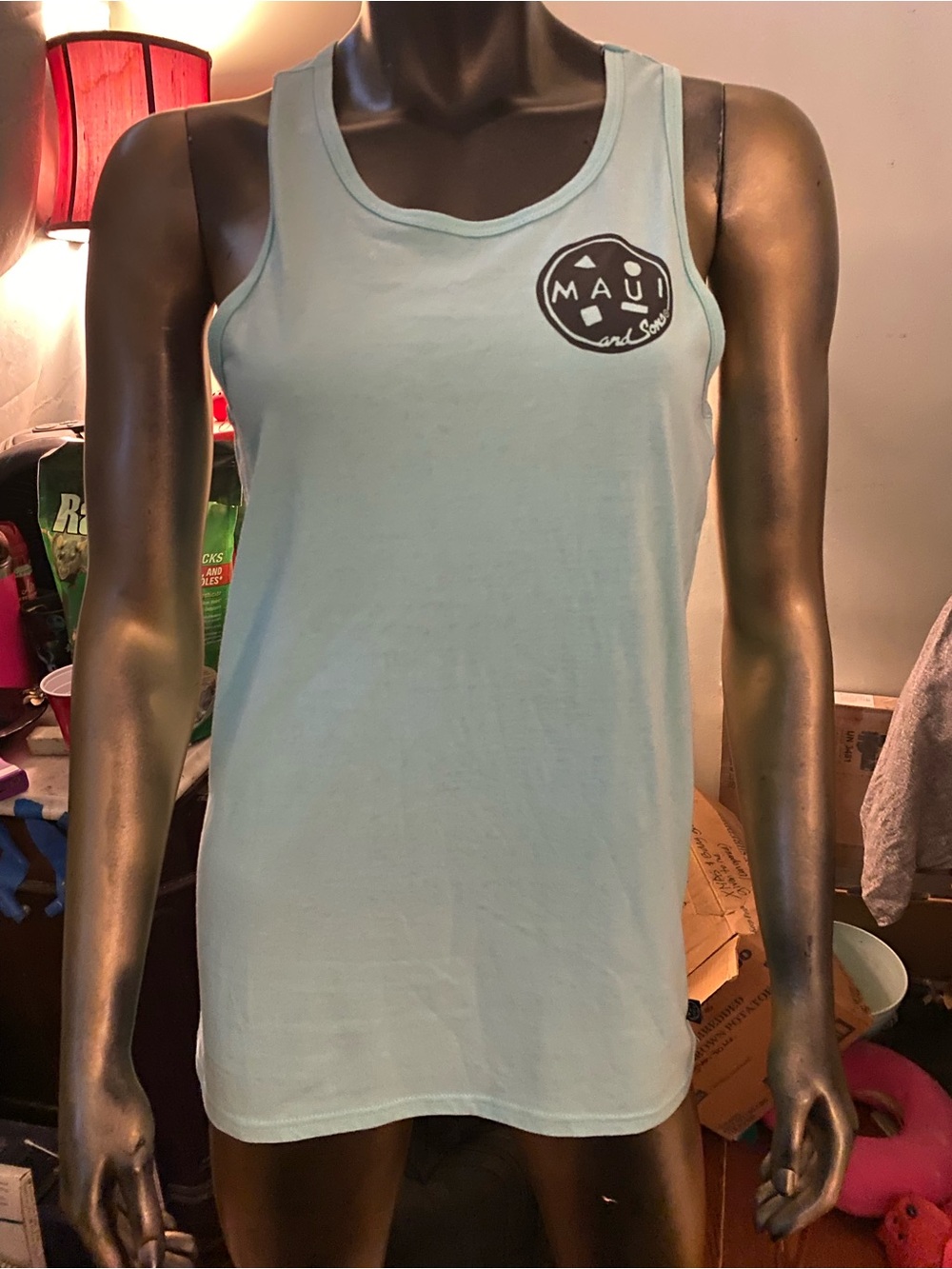 Maui and Sons Pale Blue Logo Tank Top